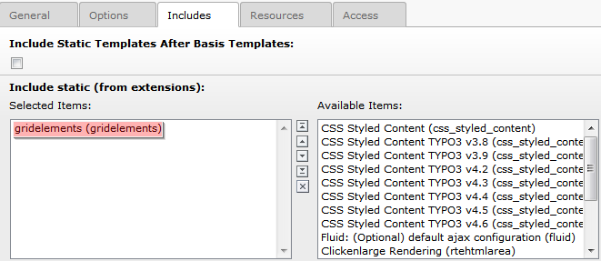 GridElements Static Template